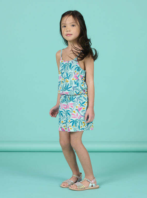 Mono con estampado tropical azul para niña NAPLACOMB2 / 22S901K2CBL219