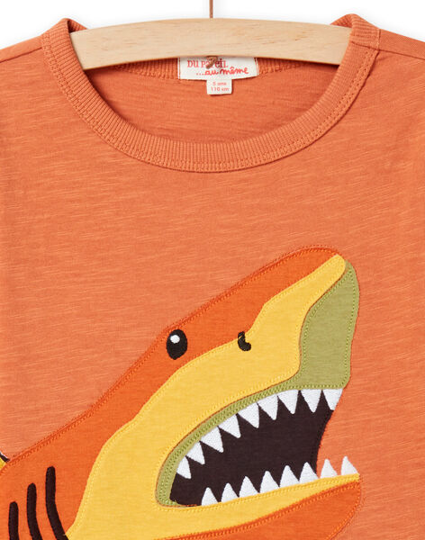 Camiseta de color rojizo con estampado de tiburón para niño NOVITEE2 / 22S902M1TML408