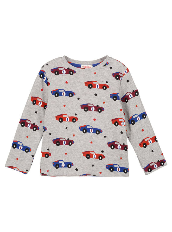 Camiseta reversible de manga larga con estampado de coche GOSANTEE5 / 19W902C3TMLJ909