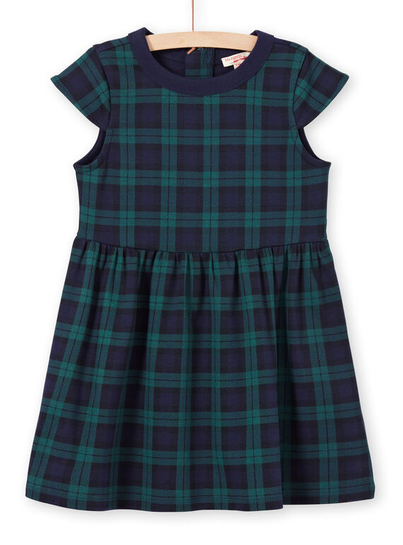 Vestido verde y azul marino para niña MAJOROB3 / 21W90121ROBC243