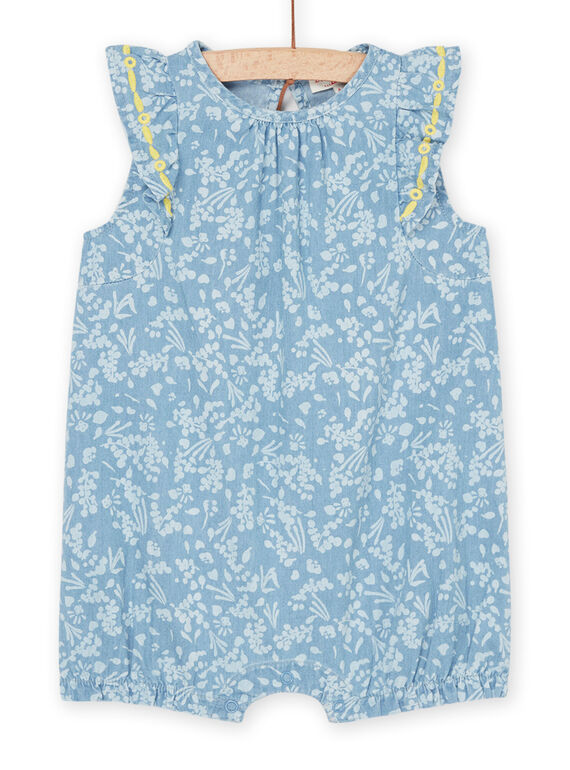 Pelele chambray claro con estampado de flores RIBALBAR / 23SG09W1BARP265