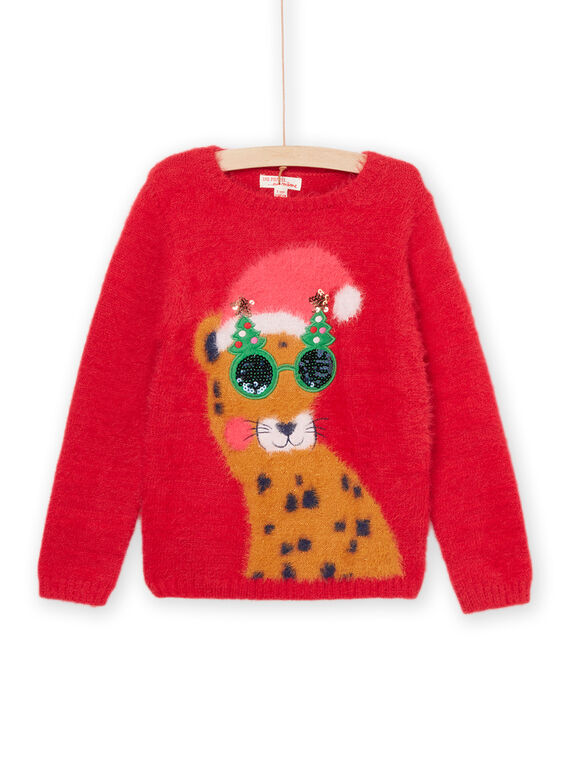 Jersey con dibujo de leopardo con gafas de lentejuelas. PANOPULL / 22W901V1PULF529
