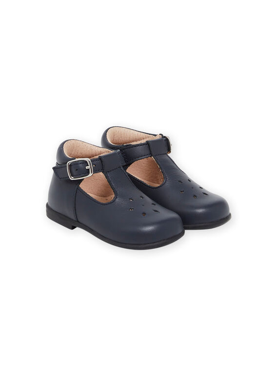 Salomés de piel lisa azul marino PISALMIXTE / 22XK37B1D13070