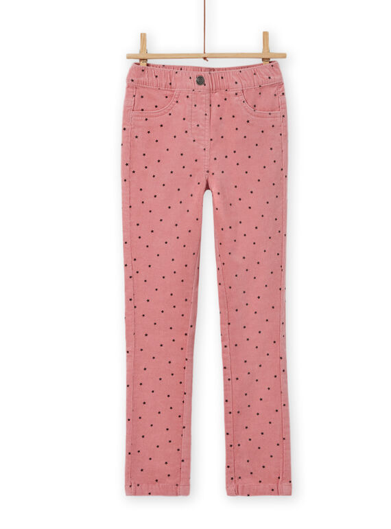 Pantalón de pana rosa de lunares para niña MAJOVEJEG3 / 21W901N3PANH700