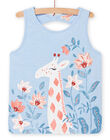 Camiseta de tirantes azul pastel con estampado de jirafa y flores para niña NASANDEB / 22S901S1DEBC236