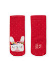 Calcetines rojos de lunares con estampado de conejo para bebé niña LYIHACHOB / 21SI09X1SOQ505