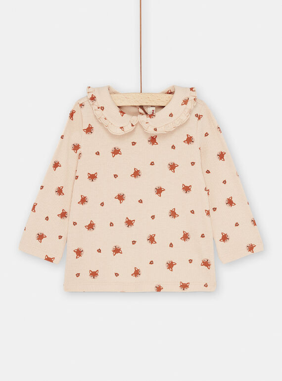 Camisa rosa pastel con estampado de zorro SICOUBRA1 / 23WG09L1BRA009