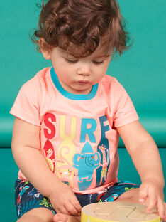 Camiseta de manga corta de color melocotón, para bebé niño LUBONTI3 / 21SG10W2TMCD311