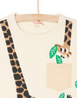 Camiseta crema con estampado de jirafa ROJUNTI5 / 23S902U5TMCA002