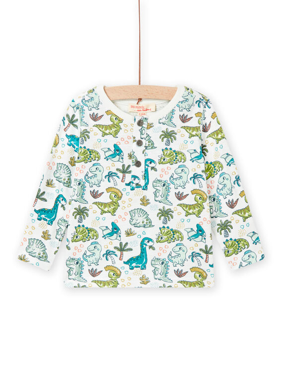 Camiseta de color crudo con estampado de dinosaurios para bebé niño NUGATUN / 22SG10O4TML001