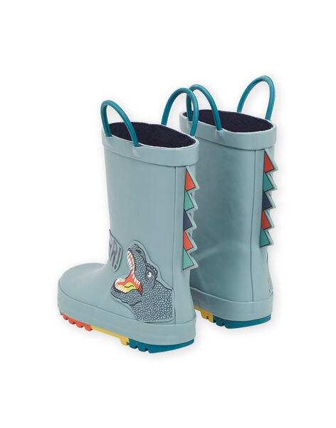 Botas de agua de color azul verdoso con parche de dinosaurio ROPLUIDINO / 23KK3611D0C600