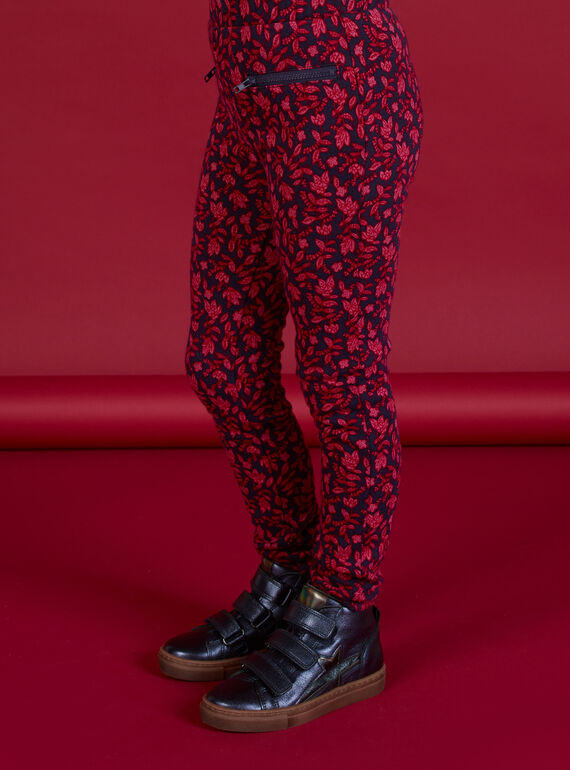 Pantalón de muletón forrado azul para niña MAFUNPANT1 / 21W901M2PANH703