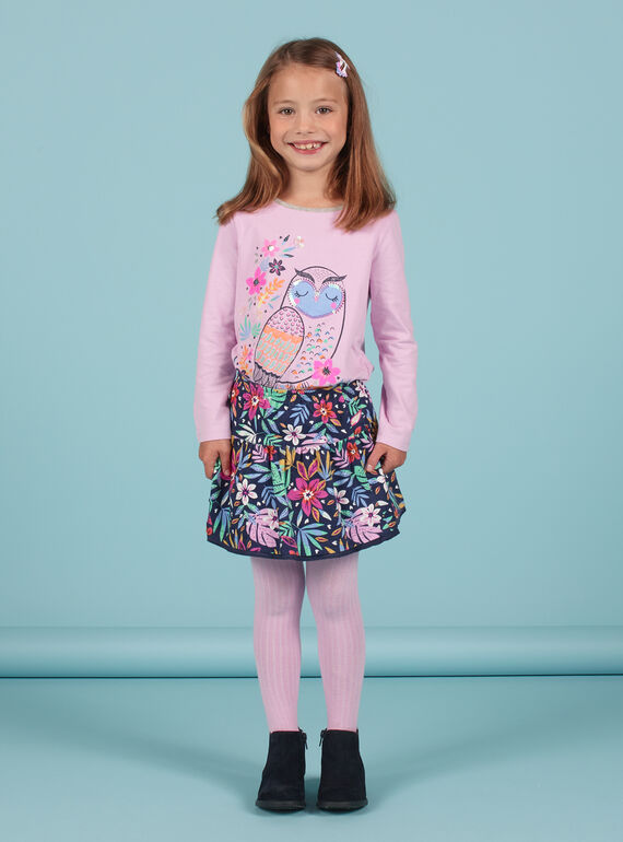 Camiseta lavanda con estampado de búho de fantasía para niña MAPLATEE1 / 21W901O3TML326