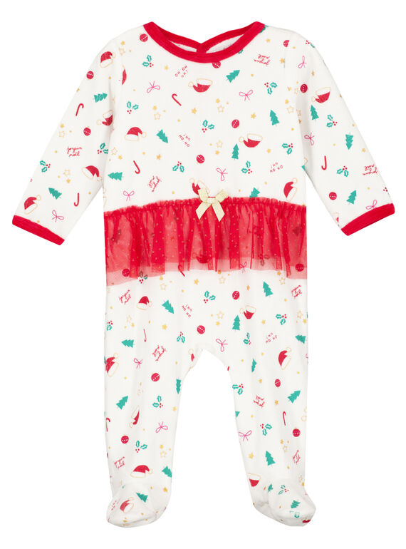Pelele de Navidad de terciopelo para niña recién nacida GEFIGRENOEL / 19WH13T1GRE001