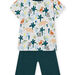 Pijama de color crudo y azul petróleo con estampado de selva para niño
