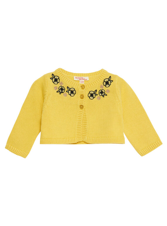 Cárdigan de punto de color amarillo para bebé niña JITROCAR / 20SG09F1CAR102