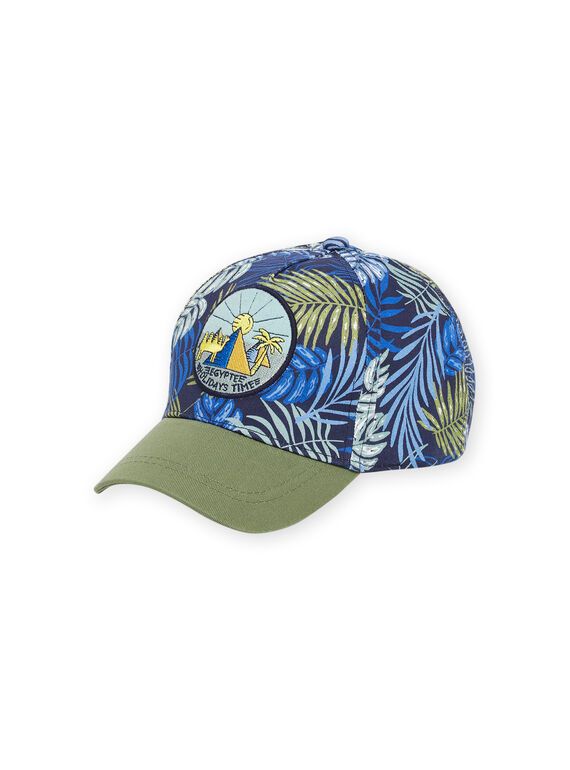 Gorra de color azul noche con estampado de hojas para niño NYOJOCAP3 / 22SI02C5CHA705