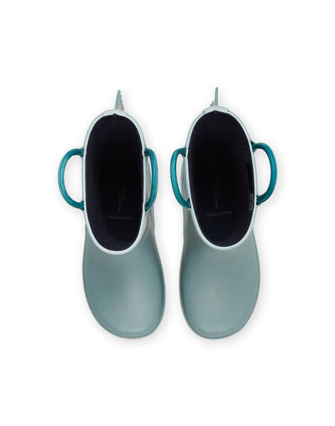 Botas de agua de color azul verdoso con parche de dinosaurio ROPLUIDINO / 23KK3611D0C600