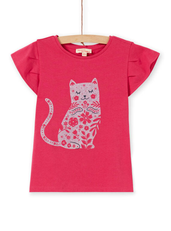 Camiseta rosa con estampado de gato LAJOTI1 / 21S90133D31F507