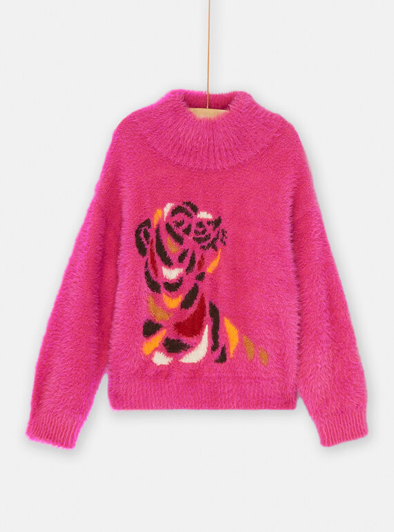 Jersey fucsia con estampado de tigre SALOPULL / 23W901R2PUL310