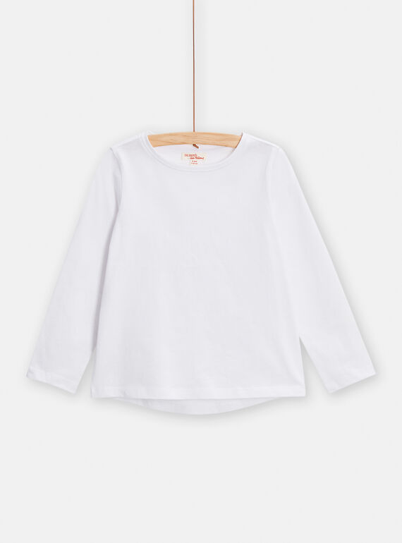 Camiseta blanca de manga larga para niña TAESTEE1 / 24S901V3TML000