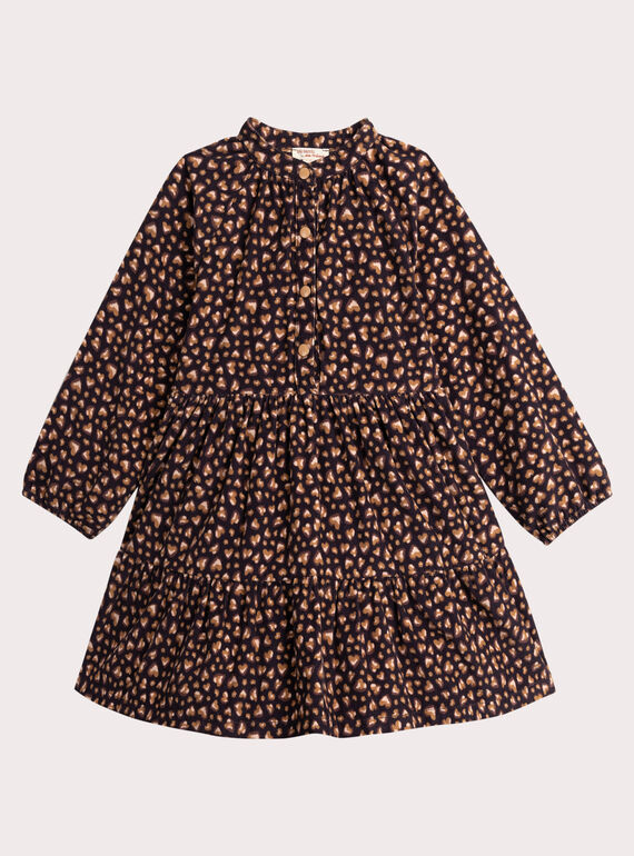 Vestido de pana con estampado de leopardo para niña  VABAROB1 / 24W901Q2ROB718