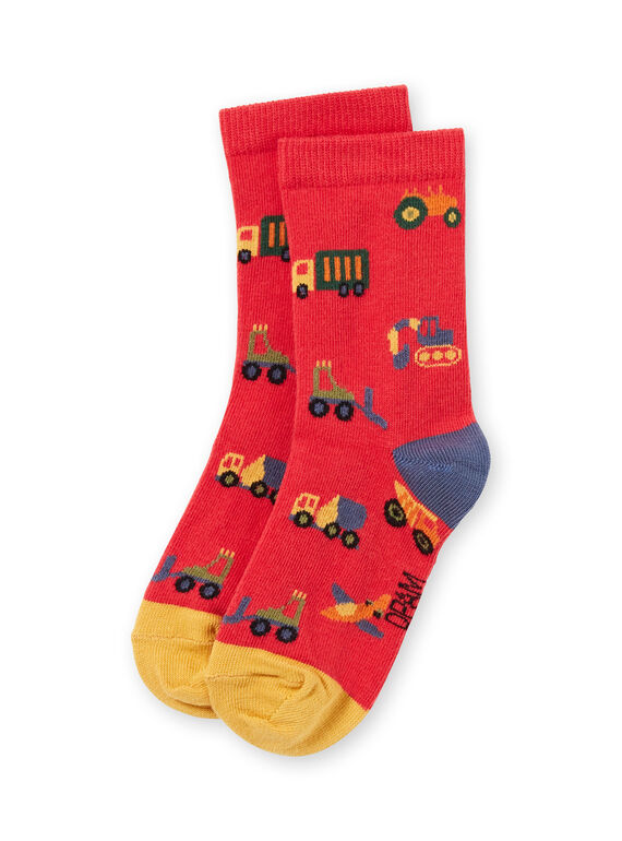 Calcetines rojos con estampado de vehículos para niño MYOCOCHO / 21WI02L1SOQF521