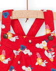 Peto rojo y blanco, con estampado floral, para bebé niña LIHACOMB / 21SG09X2CBL505
