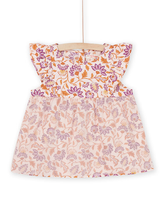 Camisa rosa con estampado de flores exóticas RASOCHEM / 23S90121CHED322