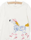Pijama de camiseta y pantalón con estampado de cebra y estampado de estrella para niña NEFAPYJTIA / 22SH11G6PYJ001