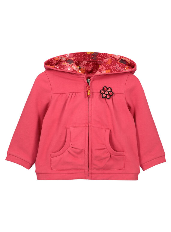 Cárdigan con cremallera y capucha para bebé niña FIBAHOJOG / 19SG0961JGH308