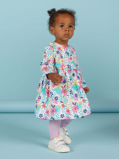Vestido de pana multicolor con estampado floral para bebé niña MIPLAROB4 / 21WG09O4ROB001