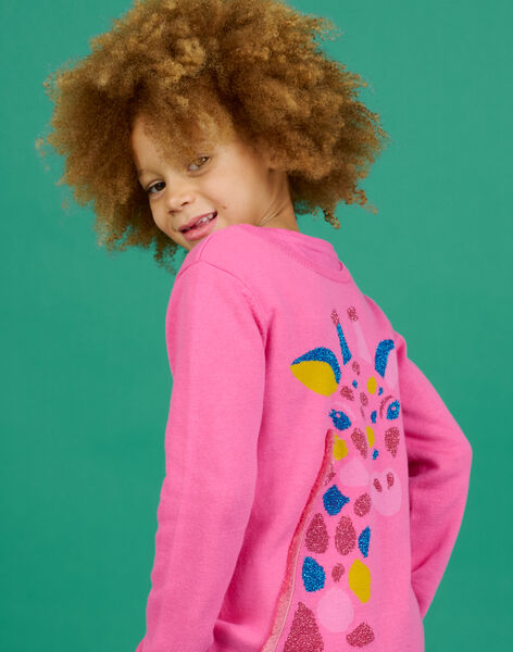 Jersey de color rosa con estampado de jirafa para niña NAGAPULL / 22S901O1PUL313