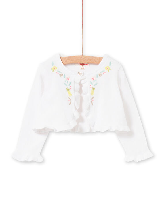 Cárdigan blanco y celeste, para bebé niña LIBALCAR / 21SG09O1CAR000