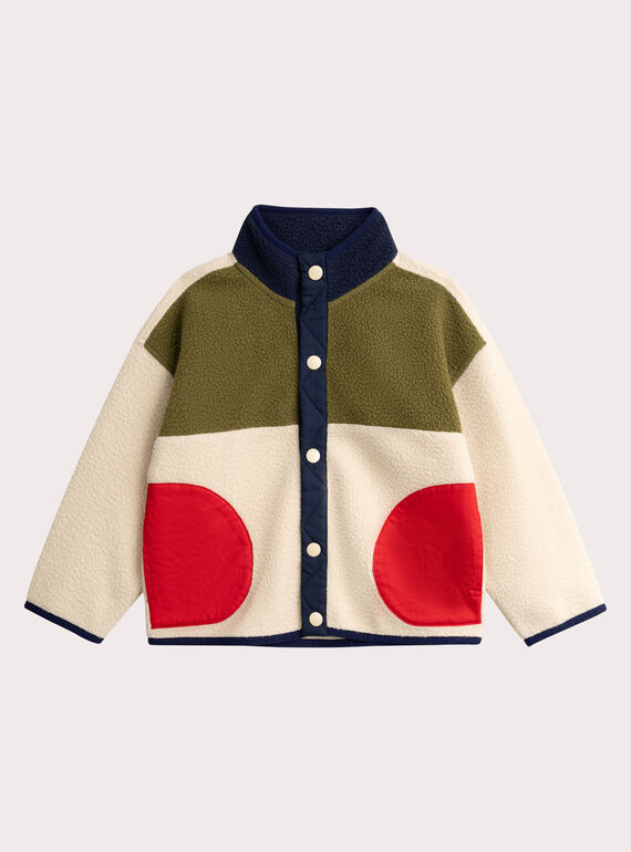 PolÁrea de sherpa crudo con bolsillos de sarga para niño  VOJOGIL1 / 24W902H2GIL009