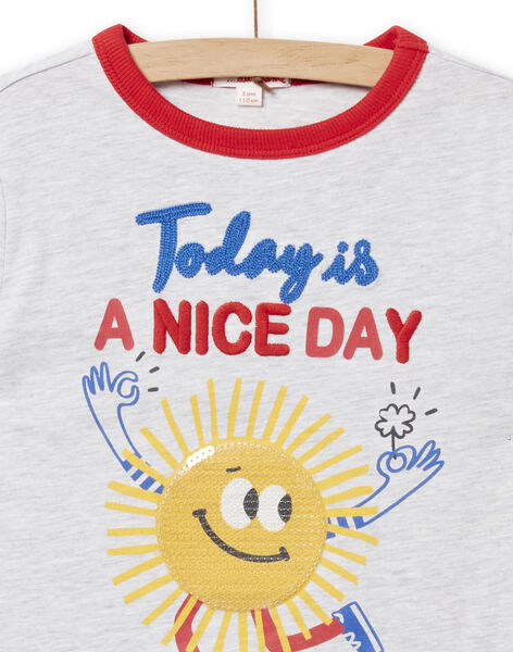 Camiseta de color gris jaspeado con estampado de sol para niño NOLUTI1 / 22S902P2TMCJ920