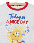 Camiseta de color gris jaspeado con estampado de sol para niño NOLUTI1 / 22S902P2TMCJ920