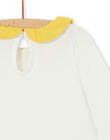 Camiseta de color crudo y amarillo de algodón para bebé niña LIJOBRA1 / 21SG0932BRA001