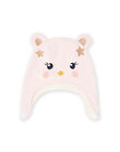 Gorro de color rosa con estampado de gato soft boa para bebé niña MYINOBON / 21WI0963BOND322