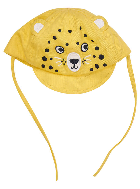 Gorra de color amarillo con bordado de tigre para bebé niño JYUTROCASQ / 20SI10F2CHAB114
