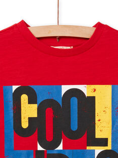 Camiseta roja con estampado Cool Vibes para niño NOJOTEE2 / 22S90273TML050