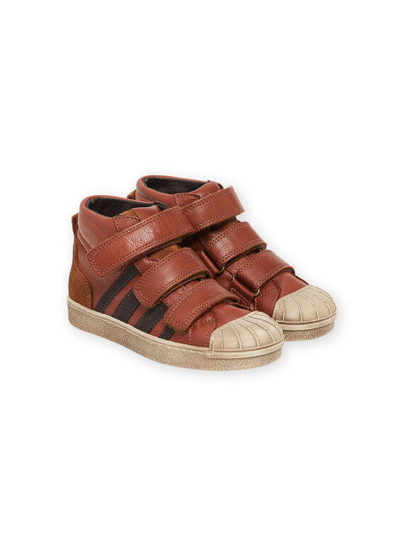 Zapatillas altas de piel camel POBASCAM / 22XK3673D3P804