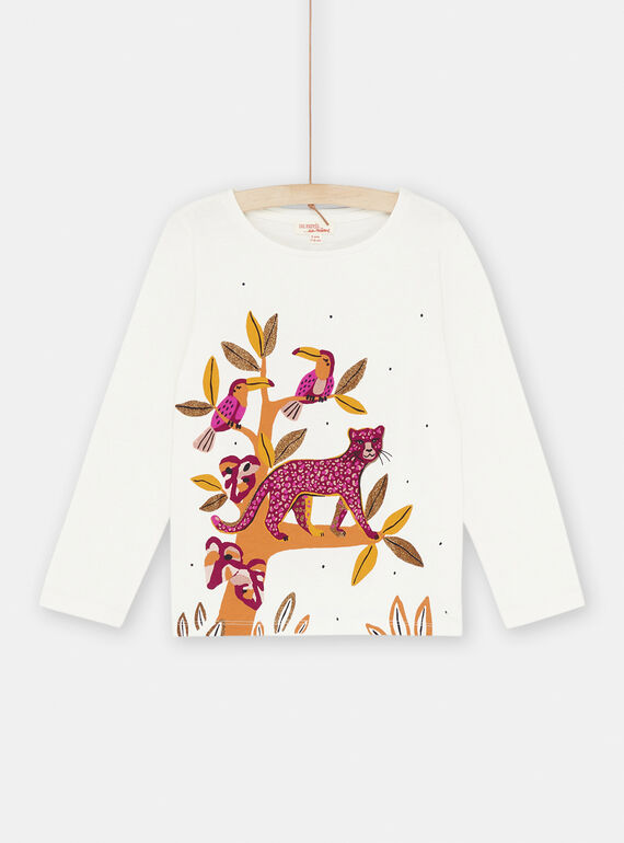 Camiseta de color crudo con estampado de pantera SACOUTEE3 / 23W901L2TML001