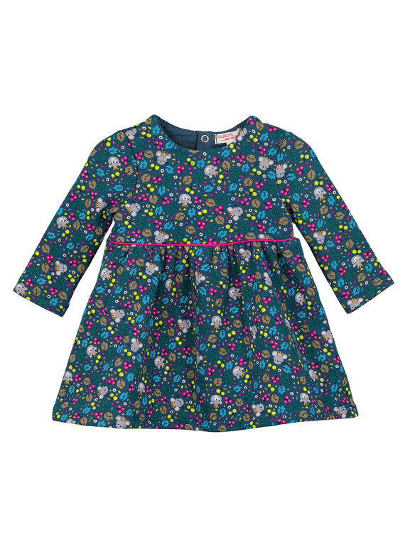 Vestido estampado de tacto suave en el interior para niña recién nacida GITUROB2 / 19WG09Q1ROB714