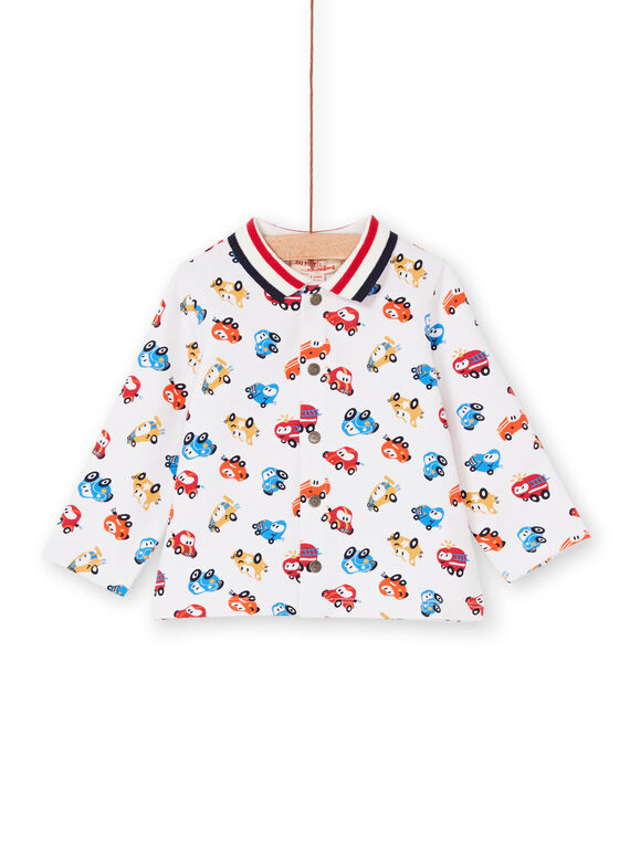 Camisa de color crudo y rojo, con estampado de coche, para bebé niño LUHACHEM / 21SG10X1CHM001