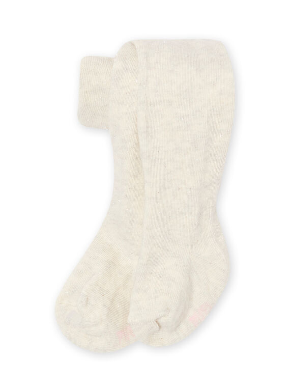 Leotardos de color beige jaspeado con brillo para bebé niña MYIJOCOLU1 / 21WI0918COLA011