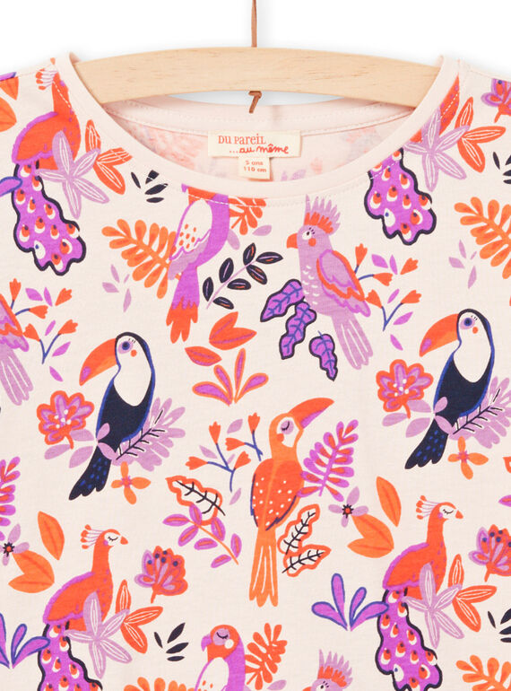 Camiseta de manga larga con estampado de pájaros de colores para niña MAPATEE / 21W901H1TMLD319