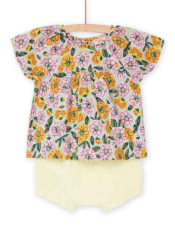 Camisa y cubrepañal de color crudo y violeta RIEXOENS / 23SG09V1ENS001