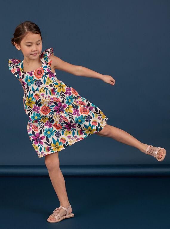 Vestido con estampado floral para niña LAMUMROB3 / 21S901Z1ROB009