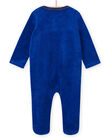 Pelele azul con estampado de cebra de terciopelo para bebé niño MEGAGREZEB / 21WH1491GRE217